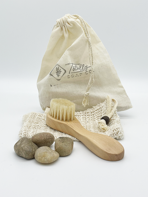Sisal Exfoliating Bag with Brush - Totally Soap Co.